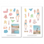 Preview: Mädchen Sommer Sticker Set