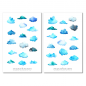 Preview: Wolken Sticker Set