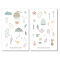Preview: Retro Pastell Sticker Set