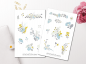 Preview: Blumen Pastell Sticker Set