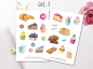 Preview: Süßes Gebäck Sticker Set