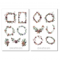 Preview: Florale Rahmen Dunkel Sticker Set
