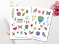 Preview: Vögel und Insekten Sticker Set