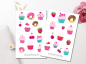 Preview: Süße Cupcakes Sticker Set
