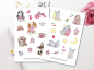 Preview: Niedliche Tiere Sticker Set