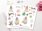 Preview: Mädchen im Urlaub Sticker Set