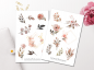 Preview: Goldene Rosen Sticker Set