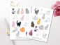 Preview: Bunte Katzen Sticker Set