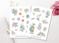 Preview: Helle Blumen Sticker Set