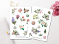 Preview: Gemälde Rosen Sticker Set