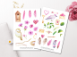 Preview: Pinker Frühling Sticker Set