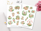 Preview: Verliebte Faultiere Sticker Set