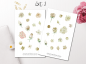 Preview: Flowers Rose and Cream Sticker Set