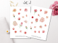 Preview: Flowers Rose and Cream Sticker Set