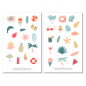 Preview: Sommer Pastell Sticker Set