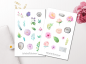 Preview: Blumen und Holz Sticker Set