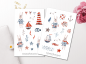 Preview: Maritime Rabbit Sticker Set