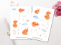 Preview: Cute Foxes Sticker Set