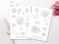 Preview: Flowers Sticker Set Black and White