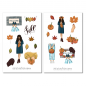 Preview: Herbst Mädchen Sticker Set