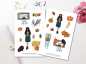 Preview: Herbst Mädchen Sticker Set