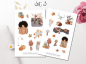 Preview: Girls Autumn Sweater Sticker Set