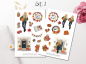 Preview: Girl Pumpkin Sticker Set