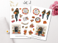 Preview: Girl Pumpkin Sticker Set