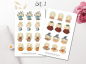 Preview: Niedliche Mädchen Herbst Sticker Set