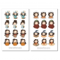 Preview: Niedliche Mädchen Herbst Sticker Set