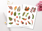 Preview: Herbstblätter Sticker Set