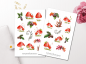 Preview: Pilze und Eicheln Sticker Set