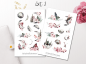 Preview: Wald und Mond Sticker Set