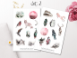 Preview: Wald und Mond Sticker Set
