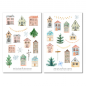 Preview: Houses Pastel Christmas Sticker Set