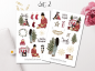 Preview: Mädchen Weihnachten Sticker Set