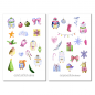 Preview: Tiere Geschenke Weihnachten Sticker Set