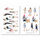 Preview: Mädchen mit Hunden Sticker Set