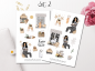 Preview: Mädchen Weihnachten Sticker Set