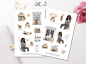 Preview: Mädchen Weihnachten Sticker Set