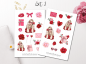 Preview: Mädchen Valentinstag Sticker Set