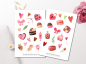 Preview: Valentinstag Sticker Set