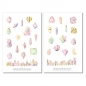 Preview: Pastell Kristalle Sticker Set