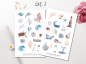 Preview: Maritim Watercolor Sticker Set