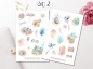 Preview: Sommer Watercolor Sticker Set