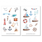 Preview: Maritime Seagulls Sticker Set