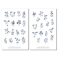 Preview: Blaue Blumen Sticker Set