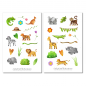Preview: Dschungel Tiere niedlich Sticker Set