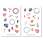 Preview: Waldtiere Rosa Blau Sticker Set