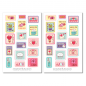 Preview: Briefmarken Liebe Sticker Set